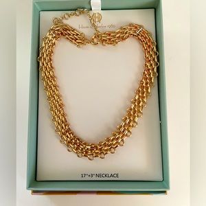 Gold wide link necklace